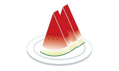 皿に乗ったカットしたスイカ