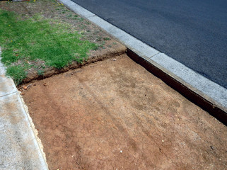 Pavement cavity on sidewalk path