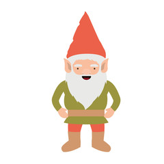 Fototapeta na wymiar gnome with costume colorful on white background vector illustration