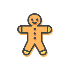 Gingerbread Man Christmas Vector Illustration