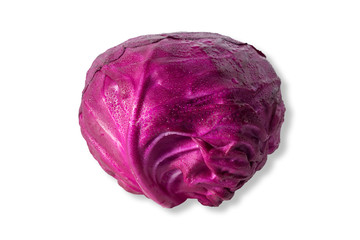 Red cabbage isolated on white