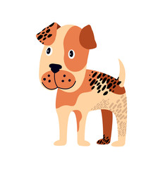 Spotted Dog of Brown Color on Vector Illustration