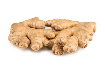  Fresh ginger root isolated on white background