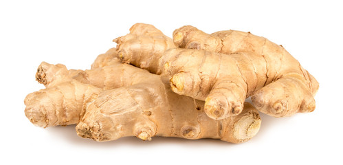 Fresh ginger root isolated on white background