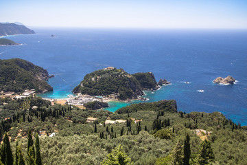 Palaiokastritsa on the island of Corfu, Greece