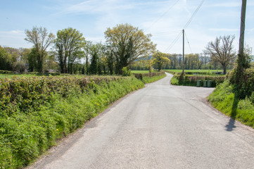 Countryside landscape and lane in the United Kingdom.