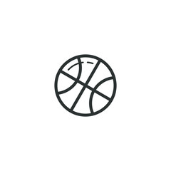 black and white frameless basketball ball icon