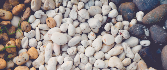 Natural vintage colorful pebbles background