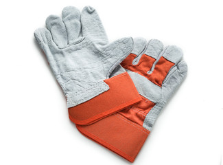 gloves safety on isolated white background.