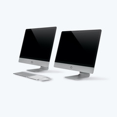 Fototapeta premium 3D render of a desktop computer on a white background