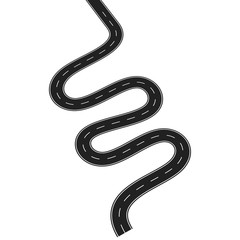 Road isolated on white Vector illustration