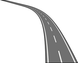 Road isolated on white Vector illustration