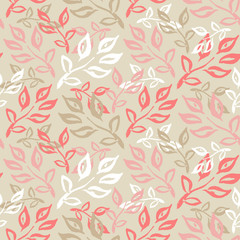 Chinese leaves. Seamless background with decorative leaves. Pattern with plants. Textile rapport.