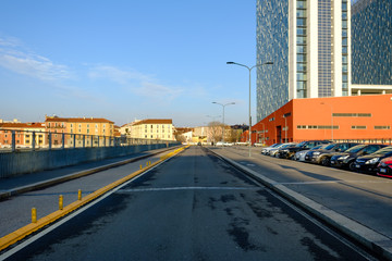 Porta Nuova Business District Area at Dusk.