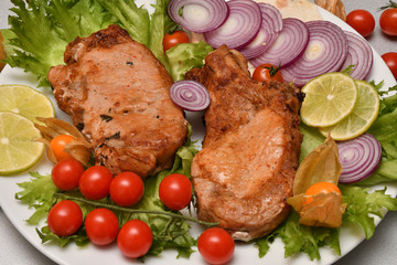 Skewers of pork meat