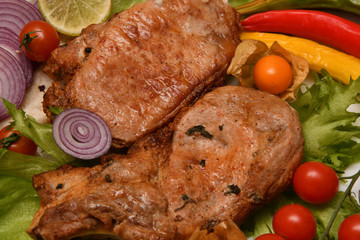Skewers of pork meat