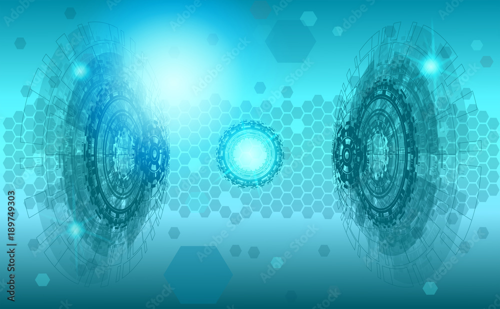 Poster vector science polygonal background. futuristic hud background