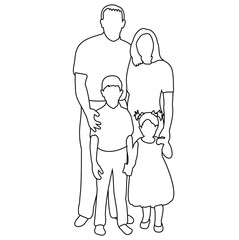 isolated on white background family sketch
