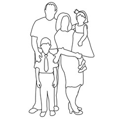vector, isolated on white background family sketch