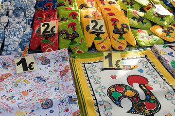 Assorted traditional Portugese souvenirs on sale in Porto, Portugal.