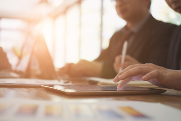 business inspector analyze financial plan report. businessman working with new startup project. internal auditor audit performance revenue.