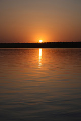 sunset on the river niger