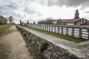 Ancient cemetery, park, Parque de San Domingos de Bonaval.Santiago de Compostela, Galicia, Spain.