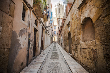 Fototapeta na wymiar Street view,historic center of Tarragona,Spain.