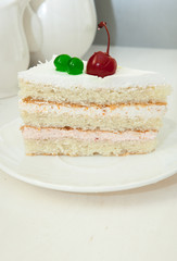 Piece of cake with a cherry
