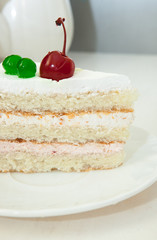 Piece of cake with a cherry