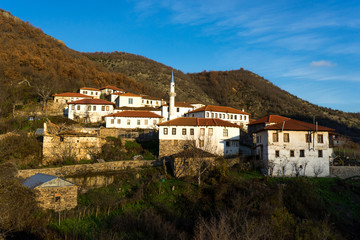 Fototapeta na wymiar Old village Kotani, in Greek mountains