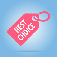 Best choice tag. Red color.