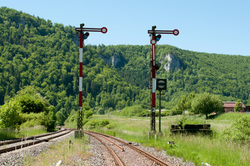 Eisenbahnsignale im Donautal