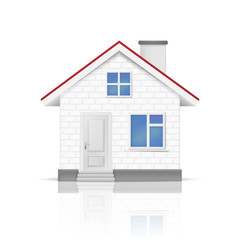 3D realistic house isolated on white background. Vector illustration.