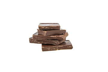 chocolate bars isolated on white background