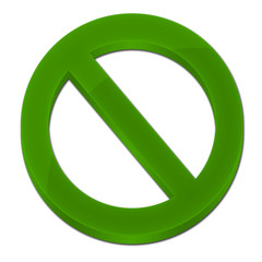 Forbidden sign 3D icon synbol logo radioactive green color