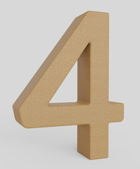 Obraz premium Number 4 Made From Pristine Unmarked Cork