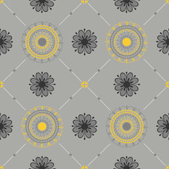 Seamless texture with a floral ornament.