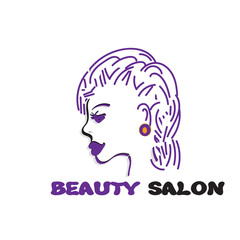vector fashion icon logo, girl profil, fashion violet
