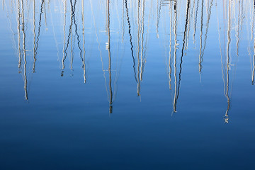 Boats reflection in sea