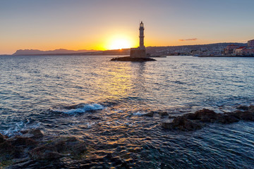 Fototapeta na wymiar Lighthouse in Chania. Greece.
