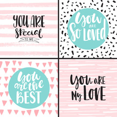 Set with romantic backgrounds