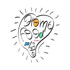 Home food. Lettering.