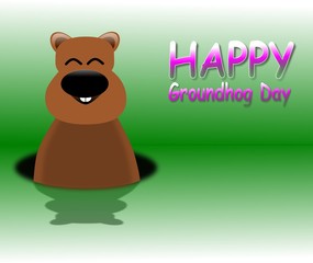 Happy Groundhog Day card design