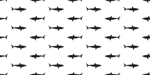 shark seamless pattern fish isolated ocean vector wallpaper background