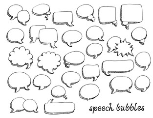 Fototapeta premium Speech bubbles vector set isolated on white background