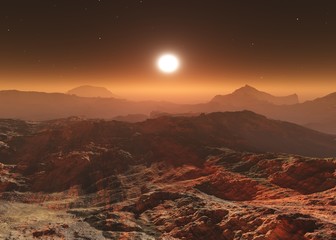 Obraz premium Mars, the panorama of the surface of Mars 