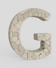 Isolated Upright Capital letter letter Made From Rocks