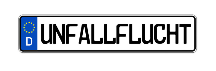 Kennzeichen mit Unfallflucht Fahrerflucht