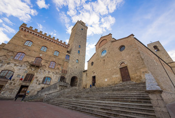 San Gimignano (Italy) - The famous small walled medieval hill town in the province of Siena,...